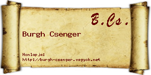Burgh Csenger névjegykártya